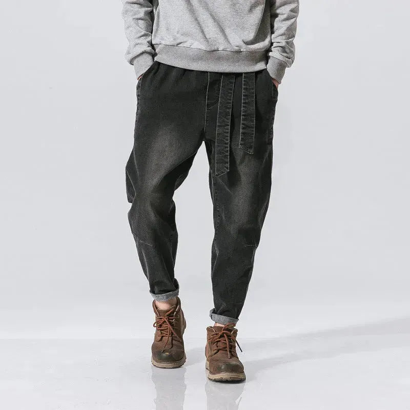 Retro Loose Denim Trousers Fashion Plus Size Men Jeans - EX-STOCK CANADA