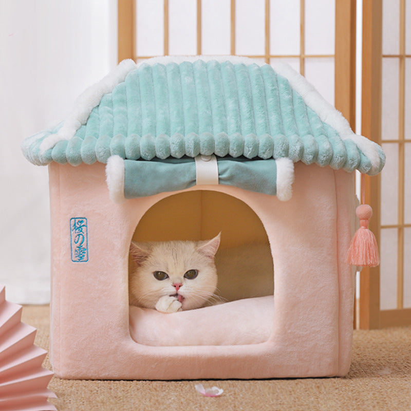 Cat House Removable And Washable Cat Bed Pet Supplies Enclosed Cat House Villa EX-STOCK Canada 