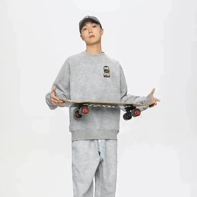 Men's Autumn  Drop-shoulder Sleeve Round neck Oversized Pullover sweatshirts - EX-STOCK CANADA