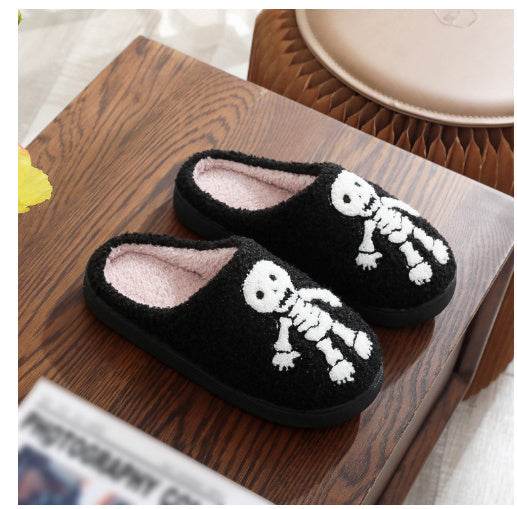 Halloween Funny Spider Ghost Scary Flat Indoor House Shoes For Women Men Soft Plush Cozy Horror Halloween Gifts EX-STOCK