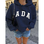 Casual And Versatile Letter Loose Hoodie With Fleece Lining For Women EX-STOCK Canada 