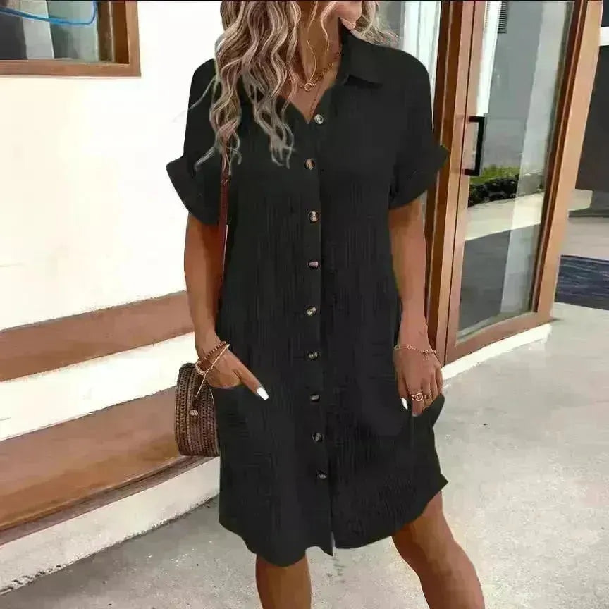 Abito da donna con abbigliamento da donna Abito in cotone estate in cotone mini abito a Vesto Vesto Casualmente Sungia Short Tunic Abiti tunico