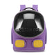 Purple pet carrier with a transparent dome on a white background