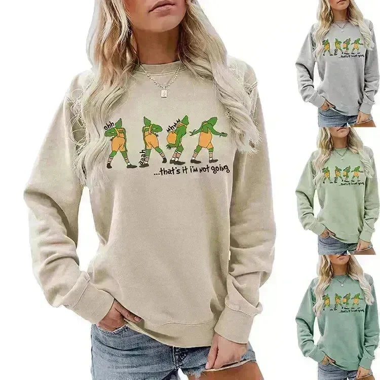 Women's Christmas Printed Long Sleeved  Pullover Sweatshirt - EX-STOCK CANADA