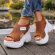 Summer Fishmouth Chunky Wedge Sandals Women's Casual Breathable Footwear Daily Shoes 