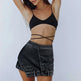 Short Irregular Solid Color Women's Denim High Street Mini Skirt Skort - EX-STOCK CANADA