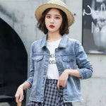 Korean Version Of The Loose Student's New Trendy All-match Net Red College Style Simple Denim Jacket Women