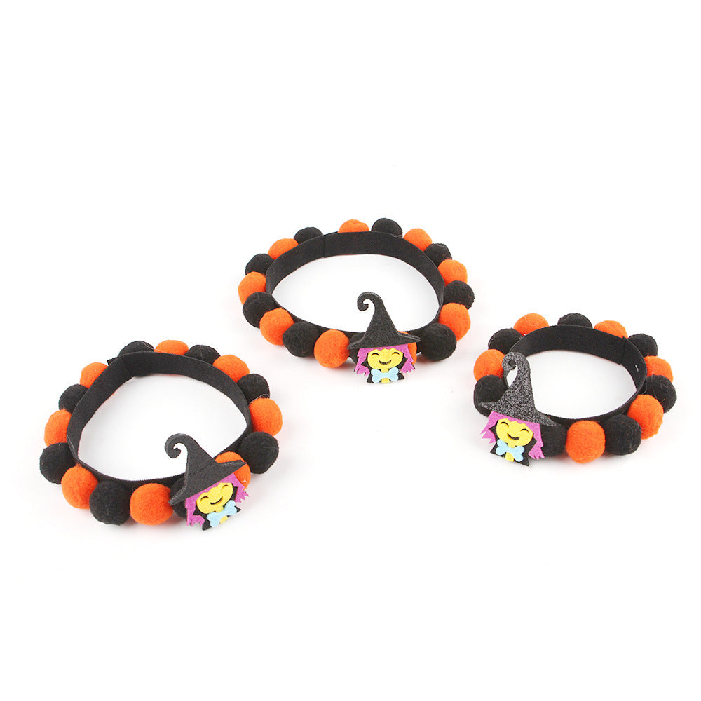 Halloween Pet Fur Ball Collar Pumpkin Accessories EX-STOCK
