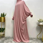 Batwing manga llanura abaya para mujeres arabarab eid jalabiya para mujeres ropa islámica para mujeres