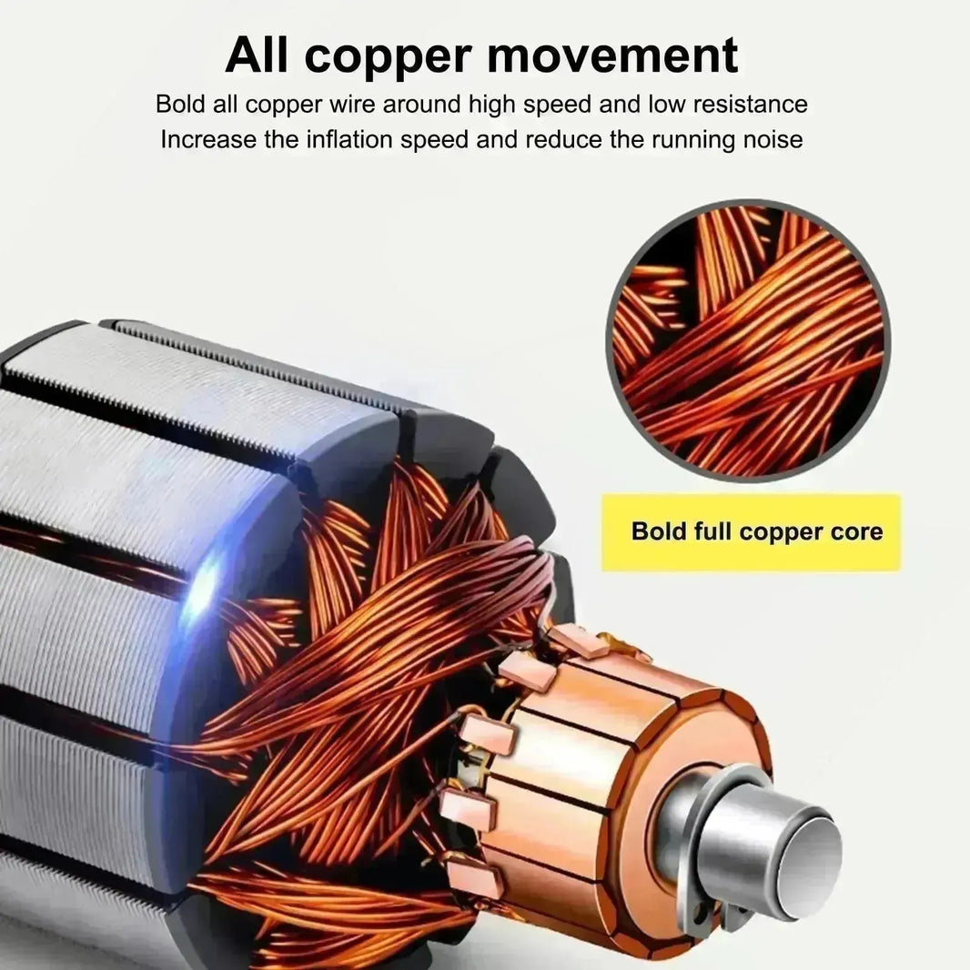 Compresseur d'air de pneu de voitures à double cylindre en métal haute puissance portable
