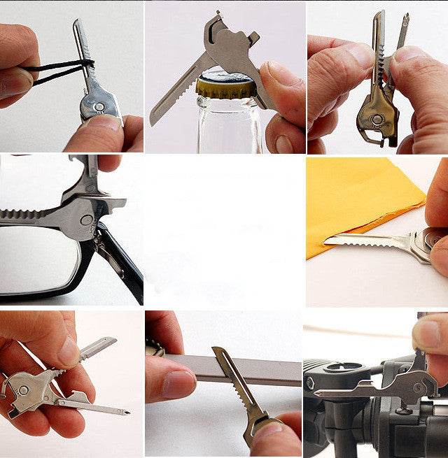 Multipurpose Keychain Key Survive Pocket Opener Shape Mini Multi Gear Utility Tech Tool Ring Screwdriver EX-STOCK Canada 