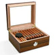 Portable Cedar Wood Humidifying Moisturizing Cigar Box Humidor Case - EX-STOCK CANADA