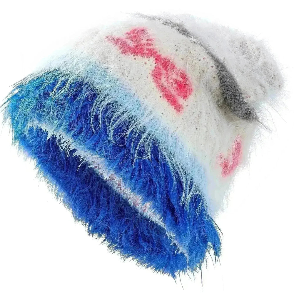 Cute Cat Ears Knitted Hat Earflaps Slipover Woolen Cap Beanies - EX-STOCK CANADA