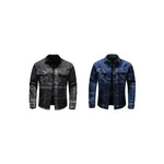 Fashion Plaid Denim Long-sleeved mens denim shirt Slim fit Jeans Shirt for men Denim top for men - EX-STOCK CANADA