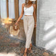 Women's Summer 2-Piece Outfit Sleeveless Lace Vest Top And Casual Elastic Waist Pants EX-STOCK