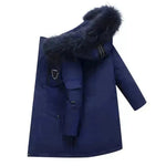 Chaqueta infantil downproof viento grueso pelaje chaqueta de abrigo de invierno