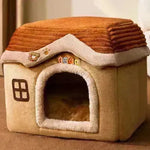 Casa de perro plegable Cama de gato Cat de invierno Villa de invierno Villa Sleep Kennel Nido removible Suministro