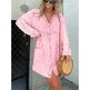 Women's Denim Washed Loose Shirt Dress - EX-STOCK CANADA