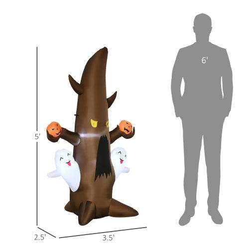 5 Halloween Inflatables Outdoor Decorations Ghost Tree With Pumpkins, Blow-Up LED Yard Decor Indoor Outdoor For Garden, Lawn, Party, Holiday - EX-STOCK Canada