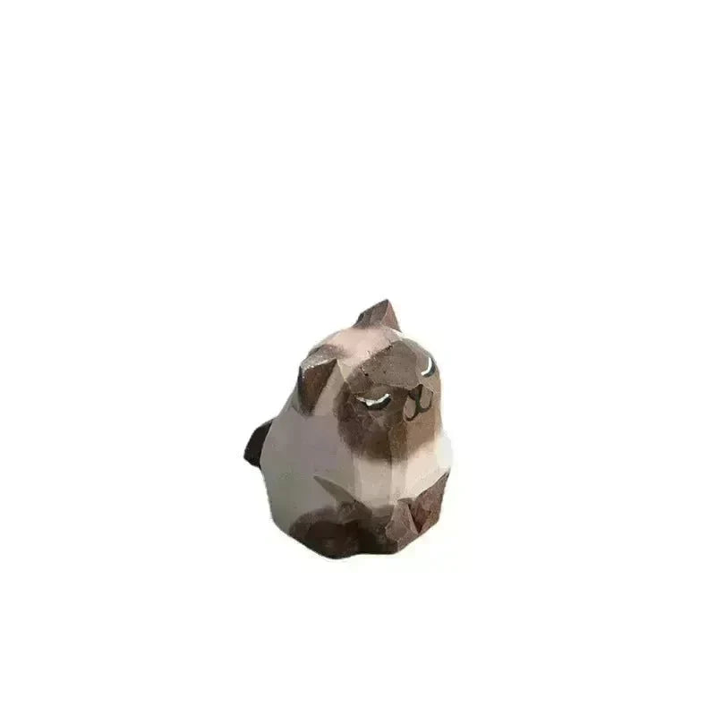 Creative Decorative Hand carved wooden Cat Trinkets Ornaments - EX-STOCK CANADA