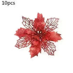 Glitter Artifical Christmas Flowers Christmas Tree Decorations For Home Fake Flowers Xmas Ornaments New Year Decor - EX-STOCK CANADA