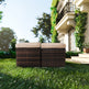 2 Wicker Ottomans, Multipurpose Outdoor Furniture For Patio, Backyard, Additional Seating, Footrest, Side Table With Storage, Removable Cushions EX-STOCK Canada 