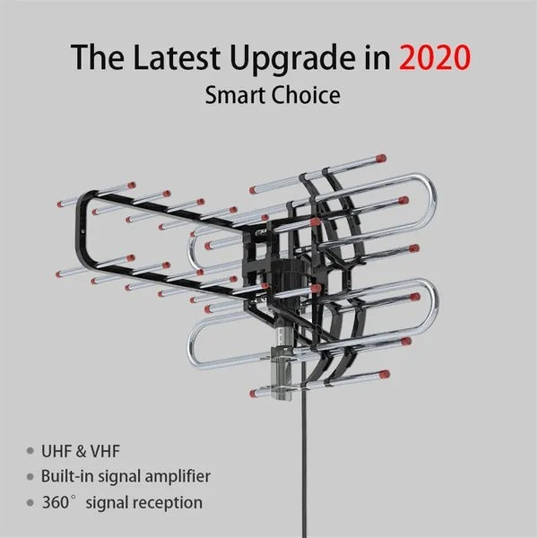 TA-851B 360Rotation UV Dual Frequency 45-860MHz 22-38dB Open Antenna Silver EX-STOCK
