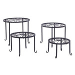 Metal Plant Stand 4 In 1 Potted Irons Planter Supports Floor Flower Pot Round Rack Display EX-STOCK