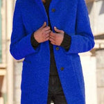 Women's New Vintage Solid Color Button-up Stand-up Collar Woolen Jacket - EX-STOCK Canada
