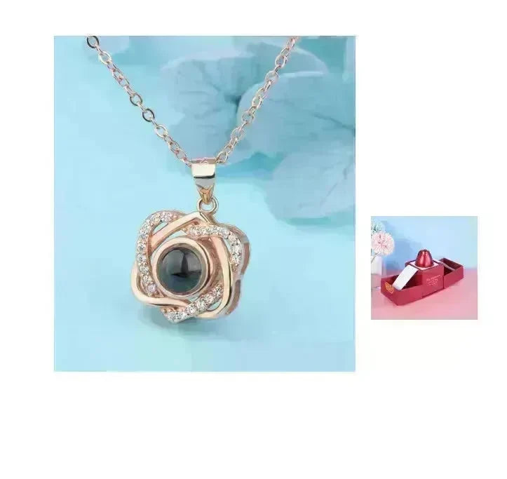 Hot Valentine's Day Gifts Metal Rose Jewelry Gift Box Necklace For Wedding Girlfriend Necklace Gifts - EX-STOCK CANADA