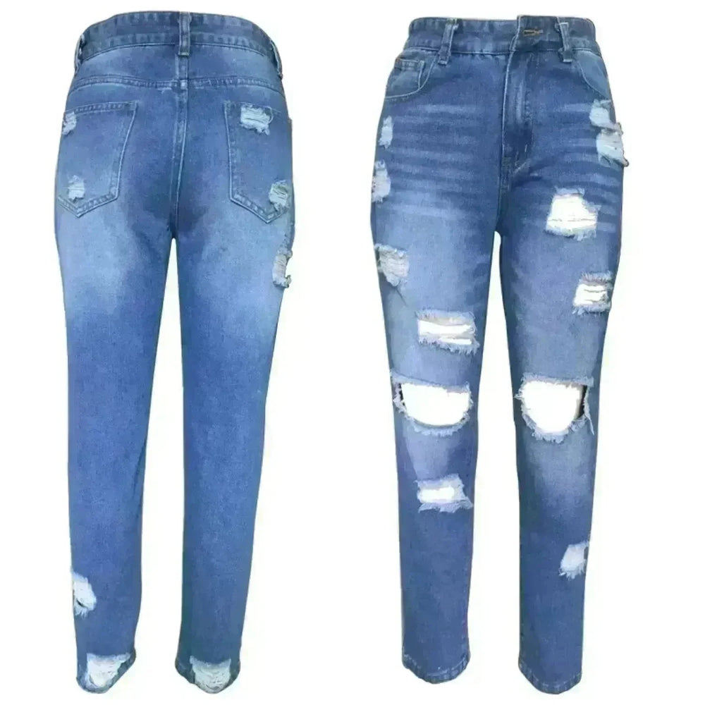 Ripped Slim Fit Baggy Jeans Pant For Women - EX-STOCK CANADA