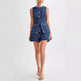 Denim Fashion Casual Sleeveless Women's Suit 