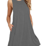 Casual Summer dress Women Pocket Dress Ladies beach mini dress