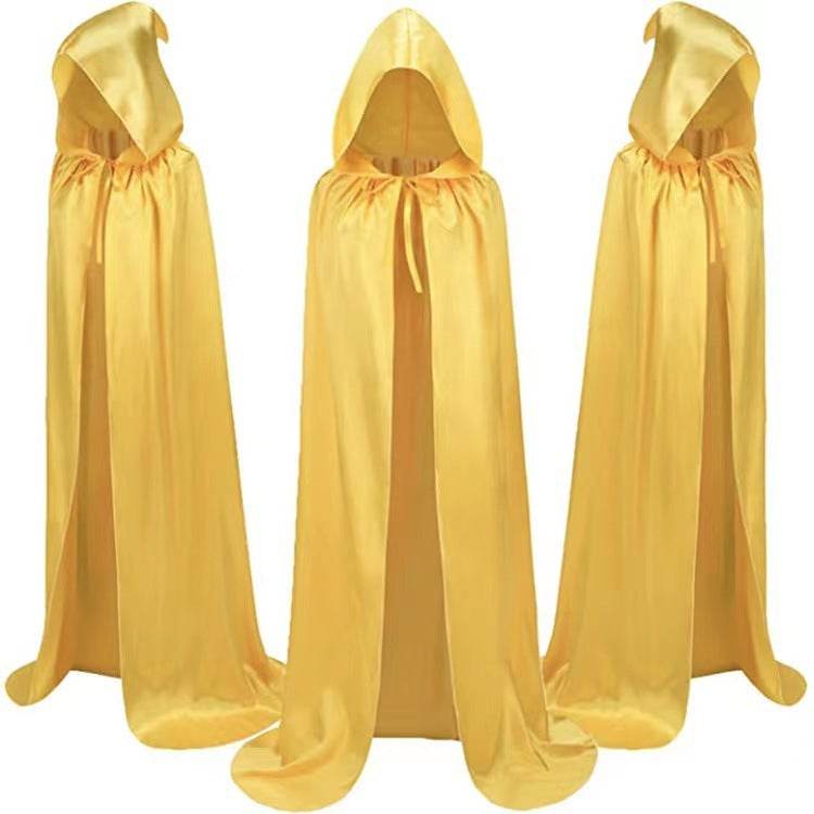 Halloween Cloak Costumes Wizard Cloak For Children Hooded Capes Mantle Black Party Decoration EX-STOCK