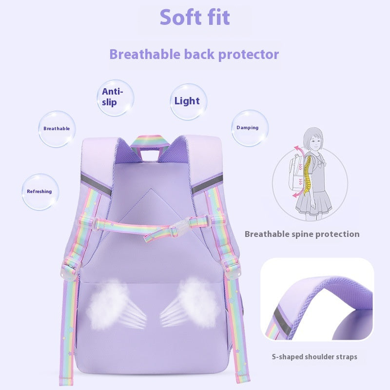 Schoolbag For Primary School Students, Large Capacity, Burden Reduction For Children From Grade 2 To Grade 6 EX-STOCK