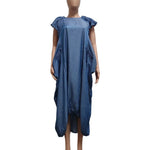 Fashion Faux Denim Large Pocket Loose Dress - EX-STOCK CANADA