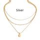 Vintage Geometric Metal Oval Pendant Necklace - EX-STOCK CANADA