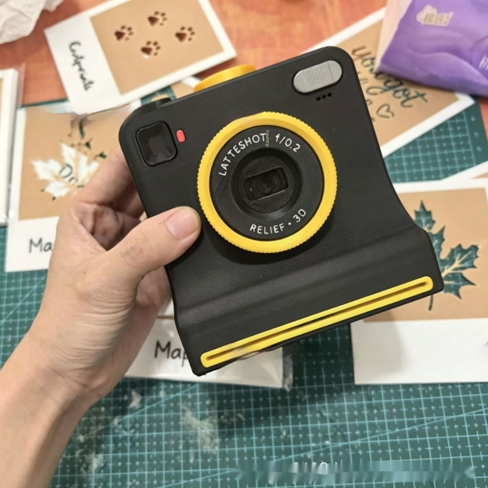 Latte Art Stencil Camera – White, Dark Green & Black