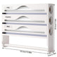 Bamboo Plastic Wrap Cutter With Paper Towel Holder Kitchen Wall-mounted Tinfoil Cutter With Three-grid Cutter And Paper Towel Storage Rack EX-STOCK