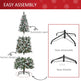 6ft Decorated Christmas Tree With Red Berries And Pine Cones, Flocked Christmas Tree With Pencil Shape, Green EX-STOCK Canada 