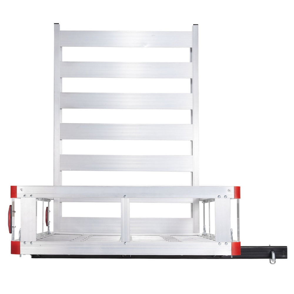 Hitch Cargo Carrier, 500lbs Capacity Trailer Hitch Mounted Cargo Basket, Aluminum Luggage Carrier Rack With Folding Ramp, Fits 2 Hitch Receiver For SUV Truck Pickup Camping EX-STOCK