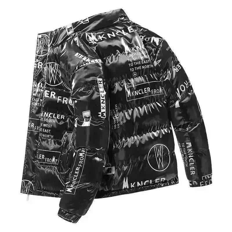 Men's Winter Fashion Printed Zip button Thick Rain Puffer Jacket - EX-STOCK CANADA