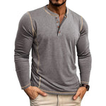 European And American Men's Henley Shirt With Four-button Top EX-STOCK Canada 