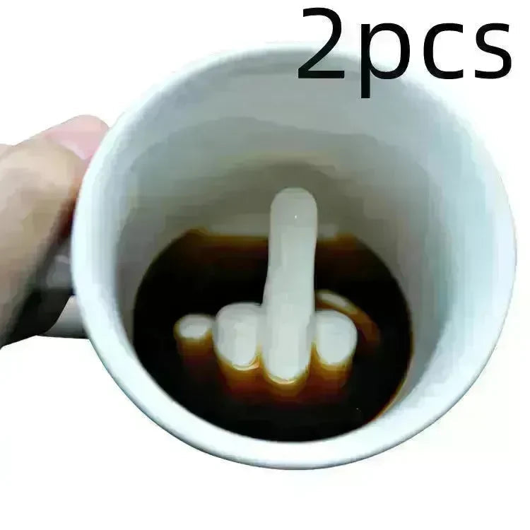 Character Ceramic Middle Finger Cup Coffee Cup With Middle Finger Up EX-STOCK