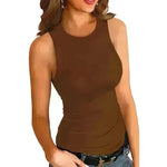 Plain Round Neck Slim fit Vest top For Women - EX-STOCK CANADA