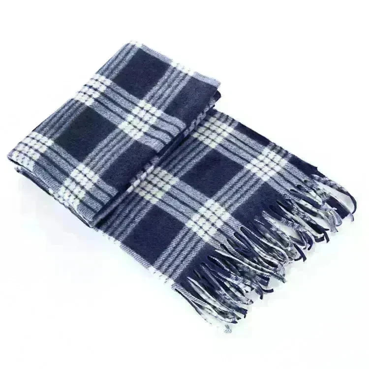 Handmade Autumn And Winter Velvet Fleece Plaid Scarf - EX-STOCK CANADA