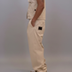 Men's Cargo Vest & Wide-Leg Trousers 2-Piece Set – Beige Casual Outfit (S–2XL) 