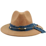 Women Fashion  Denim Blue Cloth Scarf Hat Woolen Hat - EX-STOCK CANADA