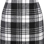 Women's High Waist Plaid Tight Pencil Wool Mini Skirt - EX-STOCK CANADA