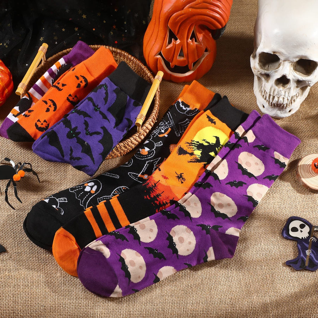 6 Pairs Halloween Christmas Socks For Men Women Girls Funny Xmas Socks Santa Claus Elk Cotton Sock Set-Cannot Be Listed On Amazon Platform EX-STOCK